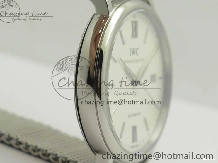 MIROTIME 0520 Portofino Automatic SS MKF 1:1 Best Edition White Dial On SS Mesh Bracelet A2892 V TechFriendly 7205